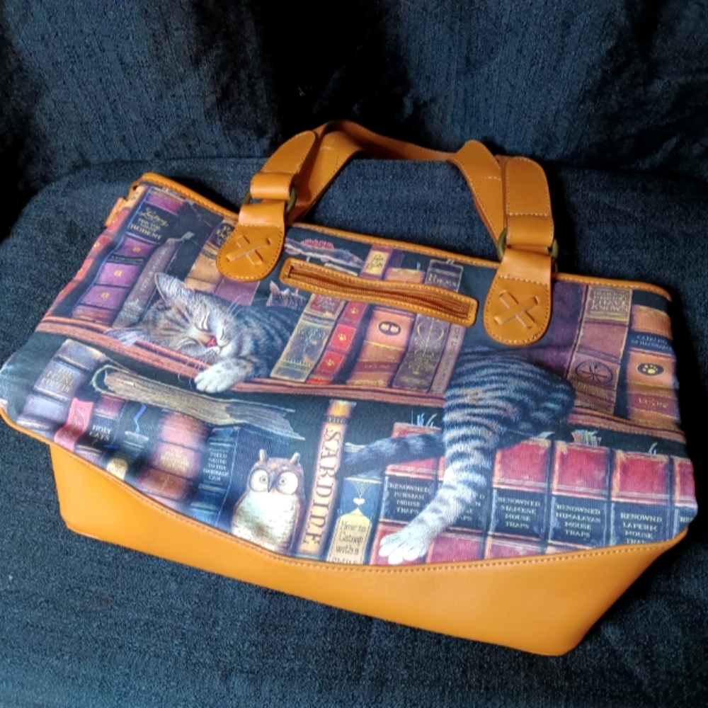 Large Cat in Library Purse